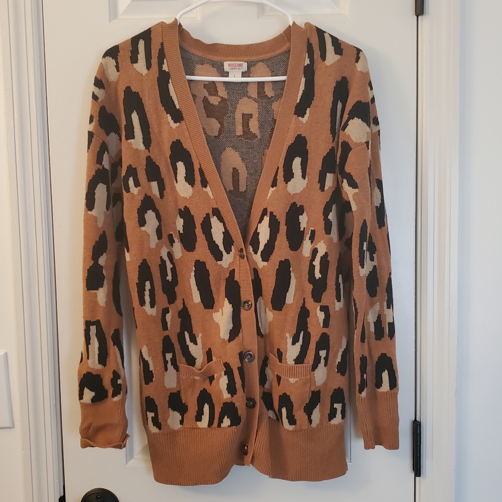 Boyfriend leopard print cardigan